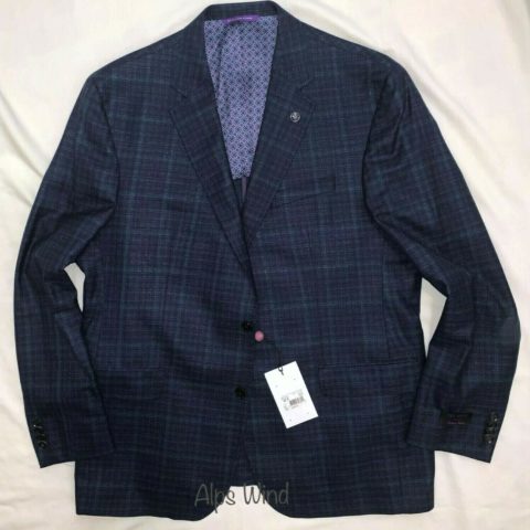 TED BAKER Konan Trim Fit Windowpane Wool Sport Coat